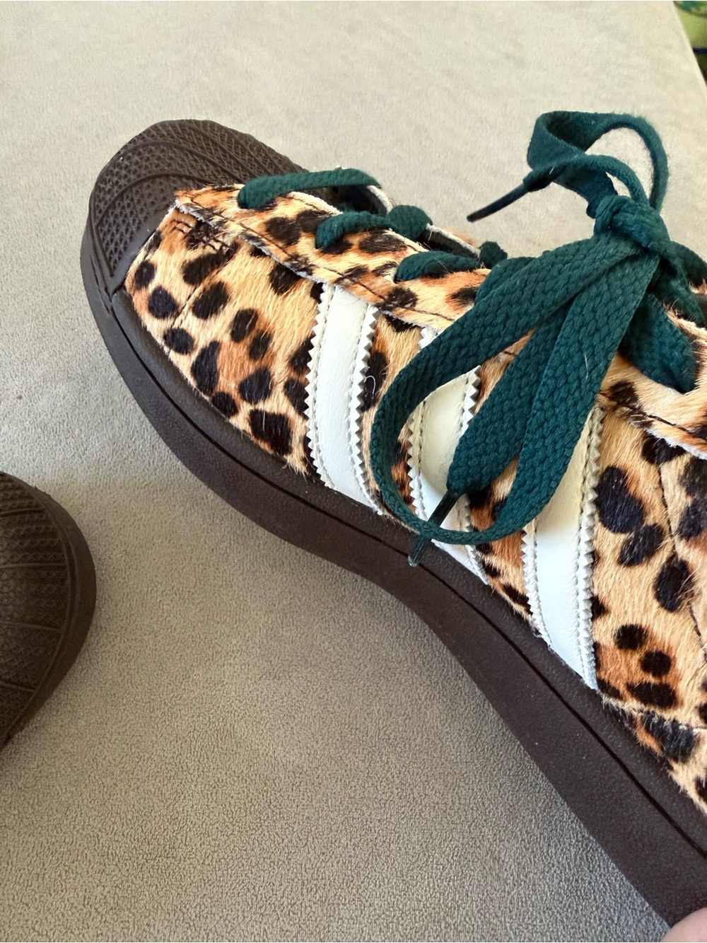 Adidas Women's Leopard Print Low-Top Sneakers in Brown - Picture 12 of 13
